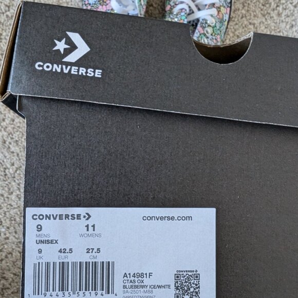 New in Box Converse CTAS OX Floral, US Women's size 11 - Picture 6 of 6